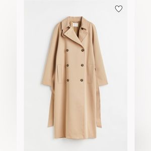 H&M Double Breasted Trench Coat With Pockets Size M
